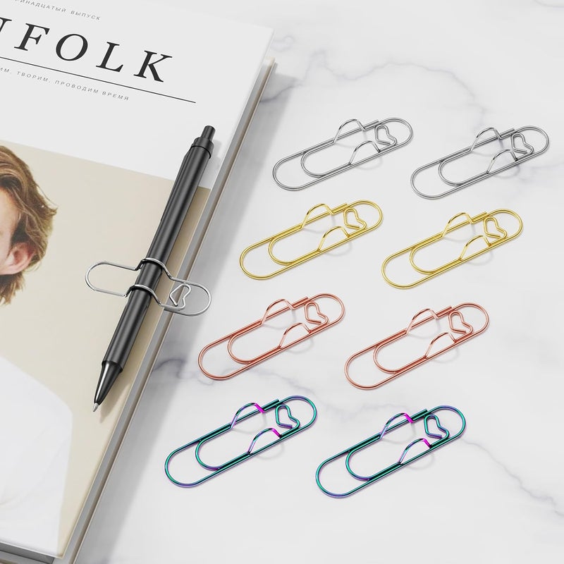 Kaileen Pen Holder Clip, Metal Pen Holder Clips for Notebook - 8 Pcs Colorful Paper Clip Pen Holder Planner Accessories, 4 Color Available (Only for Pens with a Thickness of Less Than 0.5 Inches) - Image 3